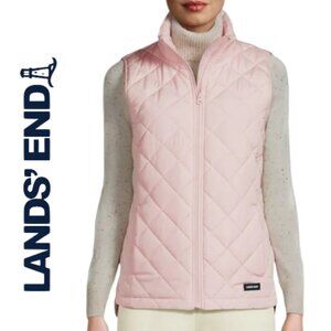 Lands' End Light Pink Quilted Jacket Vest LP Large Petite